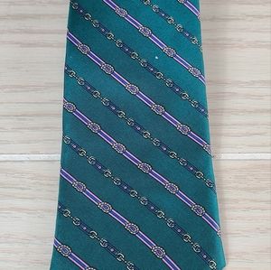 Vintage Envoy Men's Necktie Blue And Pink Buckle Striped 57"x3.5